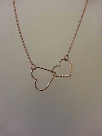 Sterling Silver and Diamond Hearts Necklace - Martha Jackson